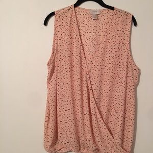 Loft xl peach sleeveless blouse